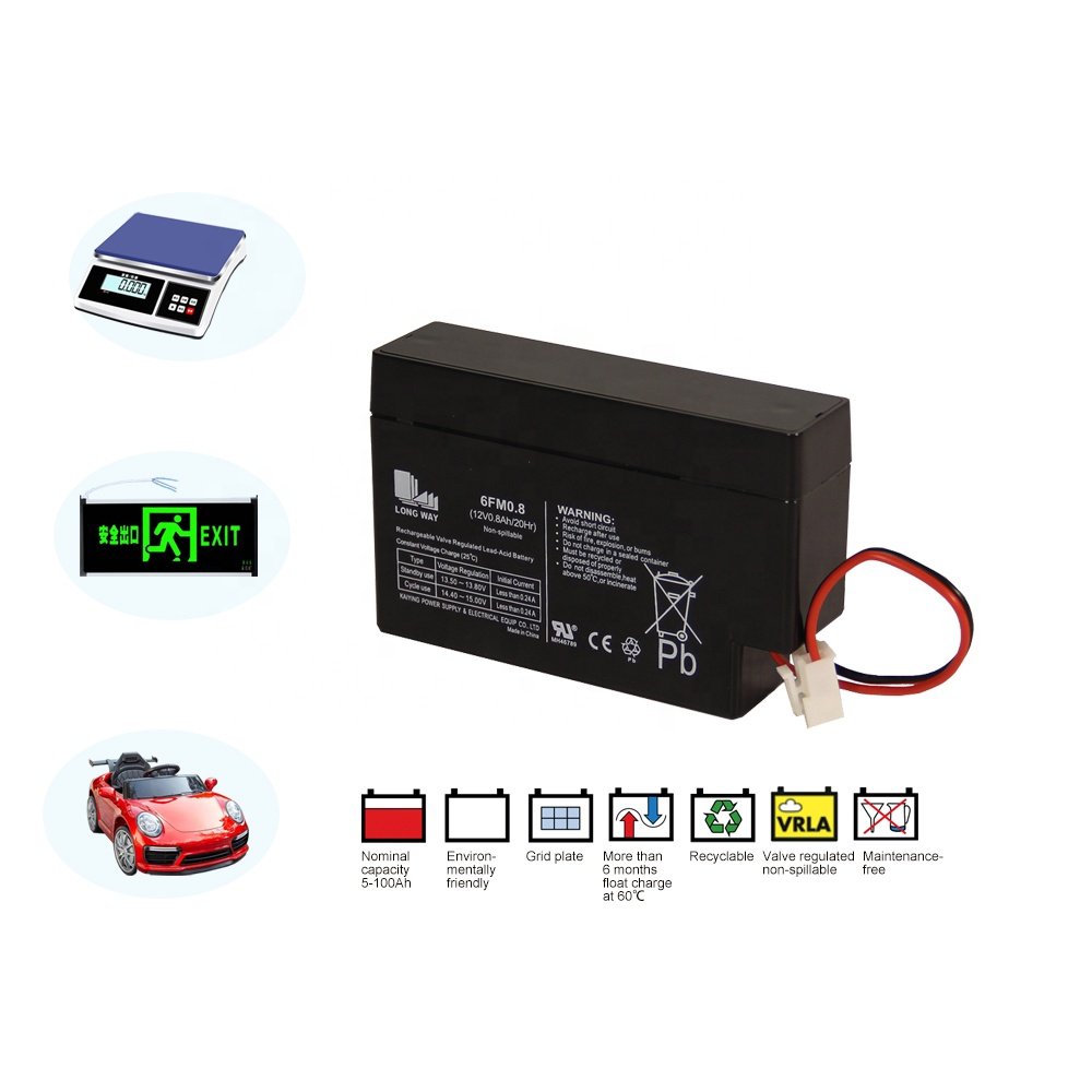 Long-Lasting 12V 0.8ah Rechargeable Lead Acid Battery for Power Tools and Home Appliances