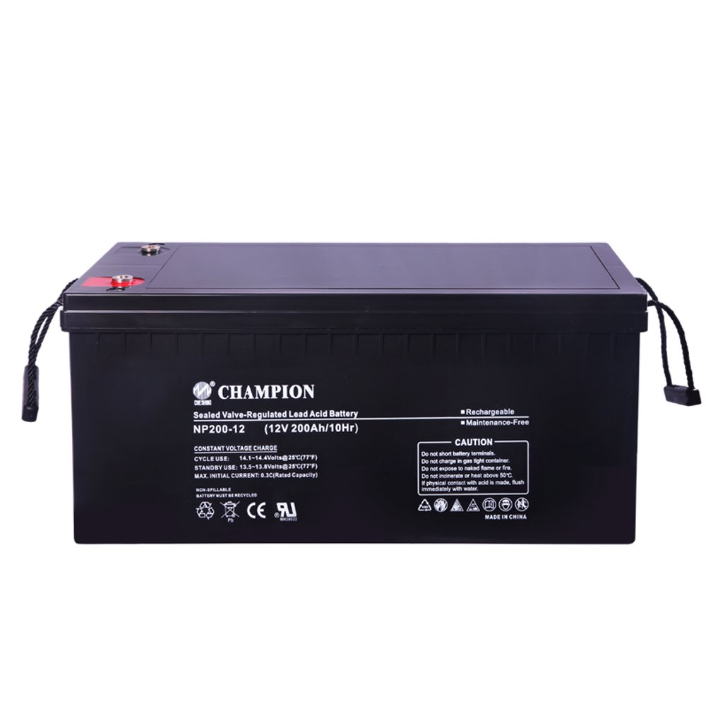 Deep Cycle VLRA Lead acid Battery Champion 12V200Ah AGM Battery for Energy Storage Solar inverter UPS Bateria