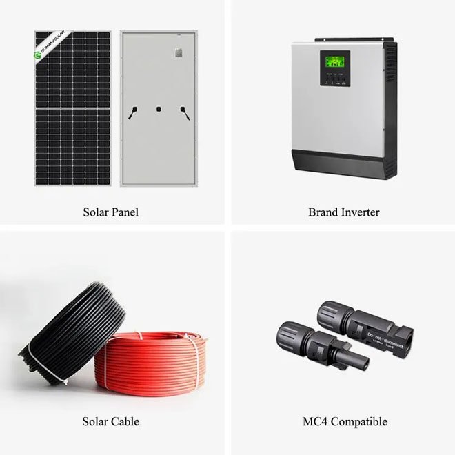 Inverter and Battery Hybrid Solar System 10 Kw On/off-grid Solar Energy System All in One 5kw 10kw 20kw 30kw Wooden Box MPPT