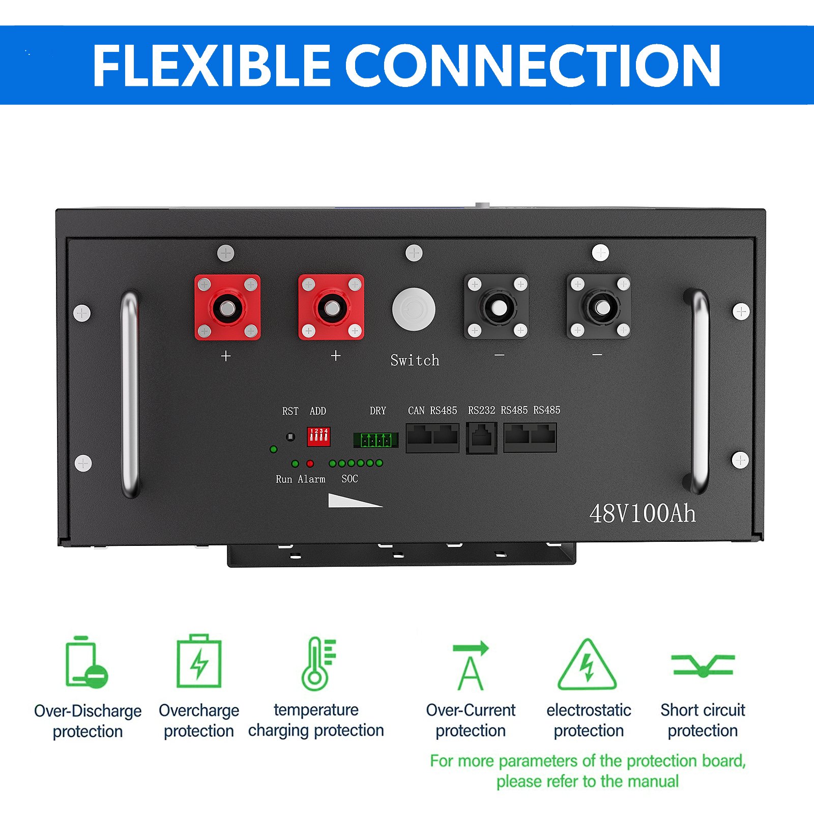 5kwh 10kwh 15kwh Power wall Battery 48V 100AH 200AH 300AH 400AH 500AH 600AH Lithium Ion Battery for Home Solar Storage Energy