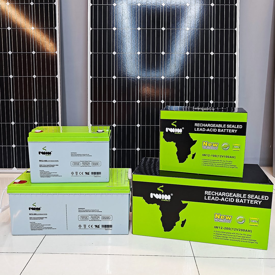 IWIN Energy solar storage battery 12v 200AH lead-acid battery with solar panel