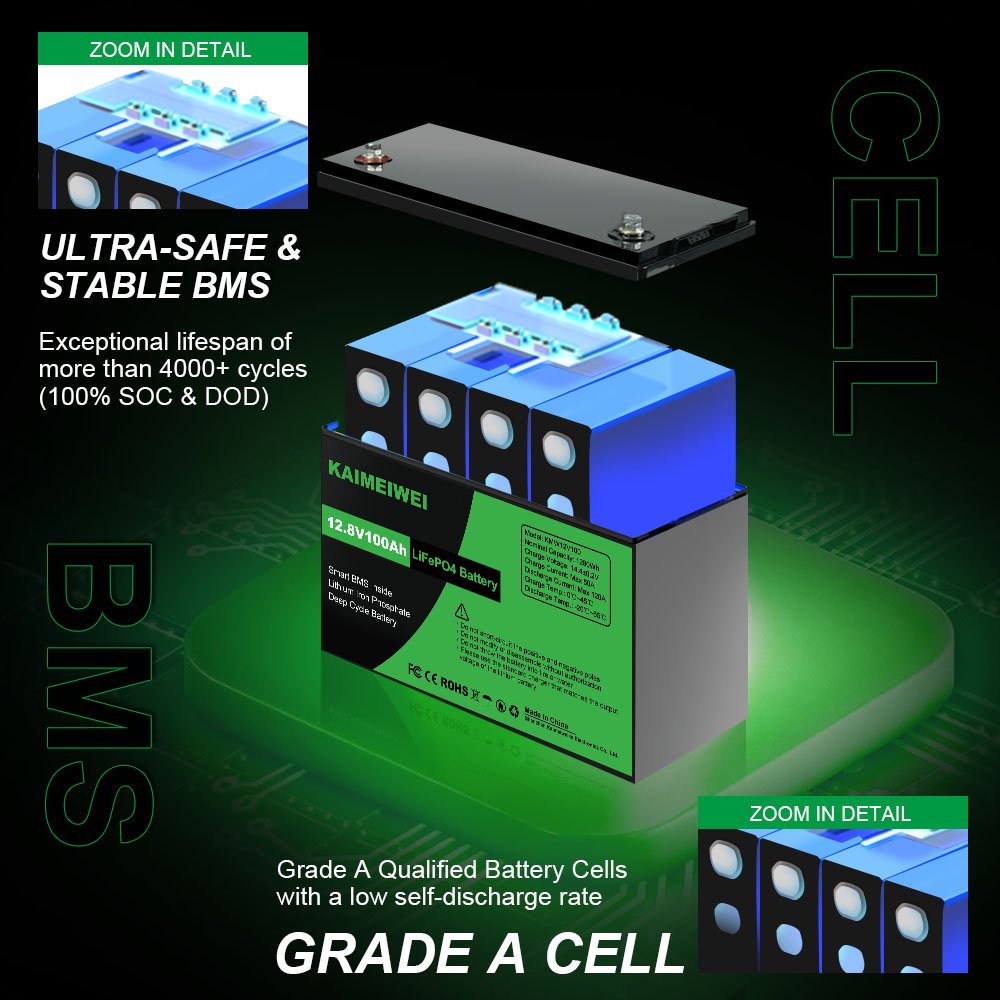 12 Volt Deep Cycle Solar RV Caravan Marine 12 Volt Lithium Ion Battery 12V 100ah LiFePO4 Battery