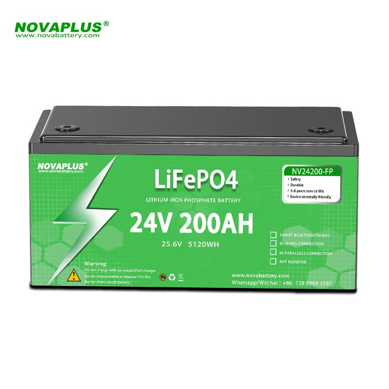 Nova BMS Long life RV lifepo4 24v 100ah 200ah deep cycle lithium ion batteries lifepo4 battery pack for 24v