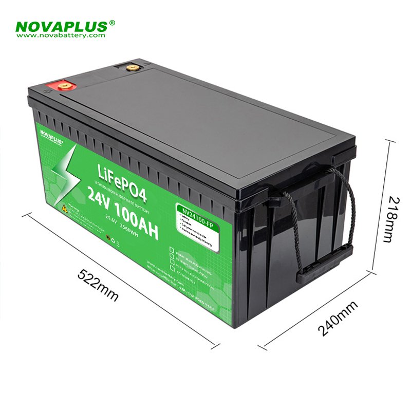 Nova BMS Long life RV lifepo4 24v 100ah 200ah deep cycle lithium ion batteries lifepo4 battery pack for 24v