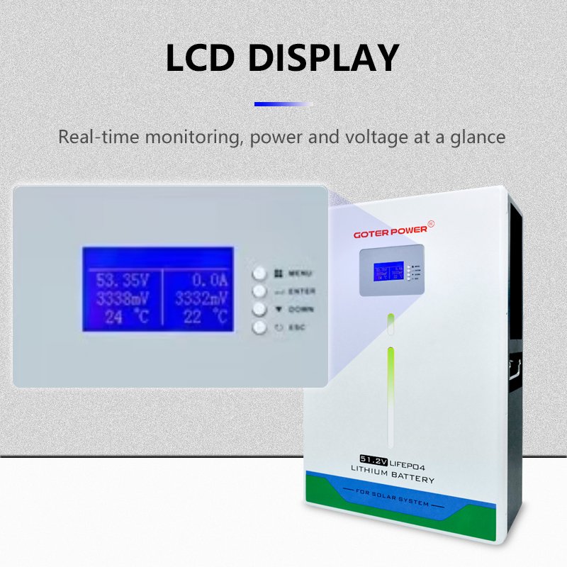 Manufacturer direct sales solar large capacity wall-mounted lithium battery 51.2V 300ah battery