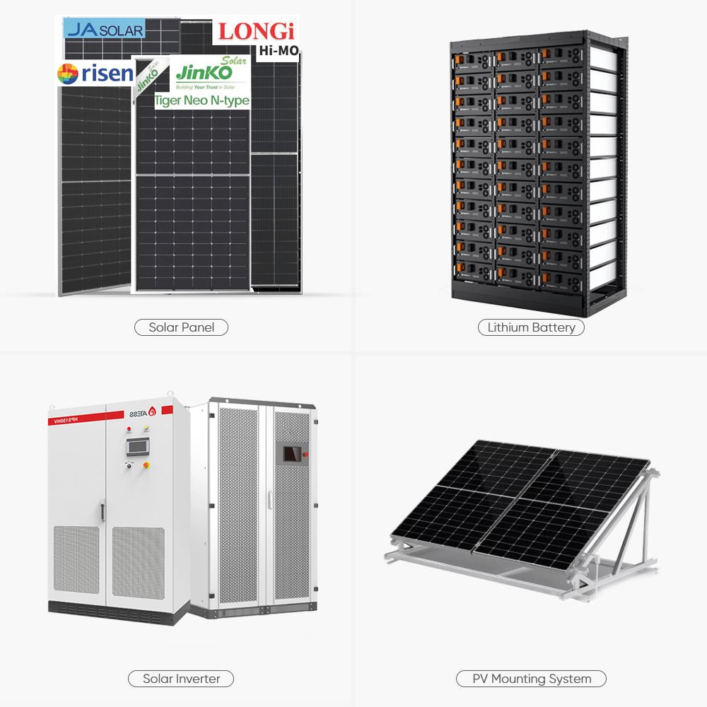 Commercial Complete Large Capacity lithium-ion battery 200KWH-5MW Hybrid Inverter 100KW-500KW Solar Energy Storage System