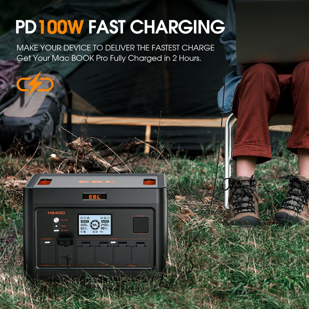 Superior Lifepo4 Lithium Ion Battery Solar Generator 2400W Portable Camping Ac 2400W Power Station For Home Use