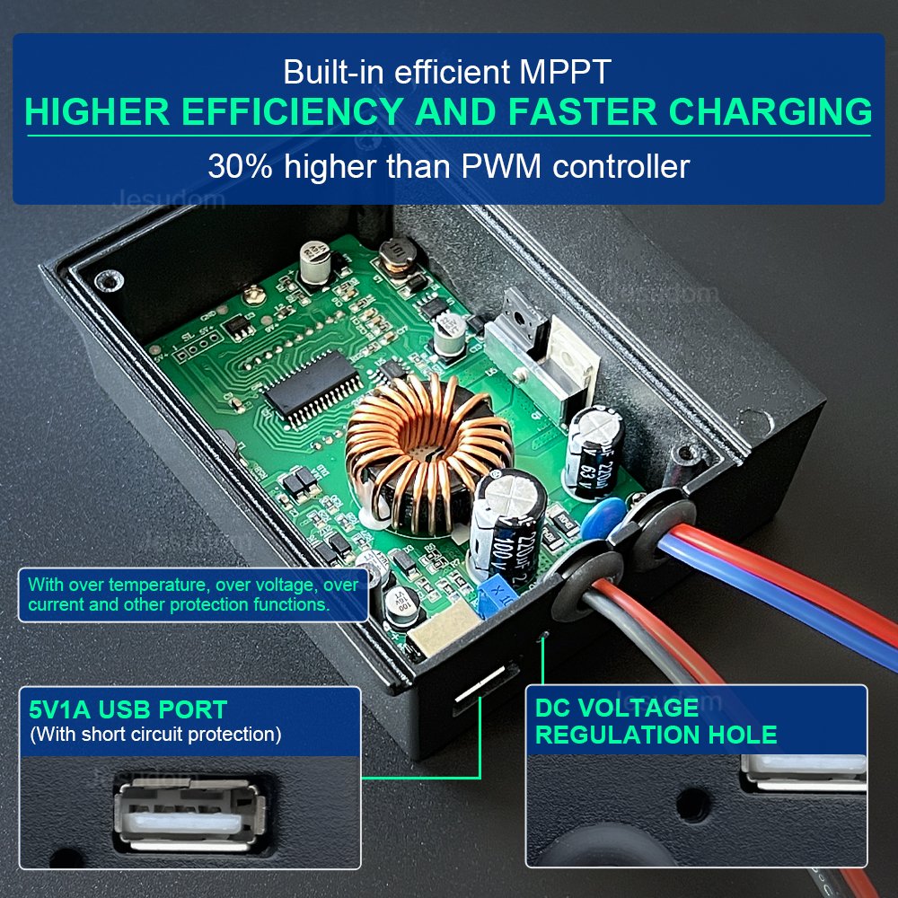 380W Mppt Solar Boost Charge Controller 72v60v 48v With LCD Solar Controller Lead Acid lithium Battery Car Solar Battery Charger