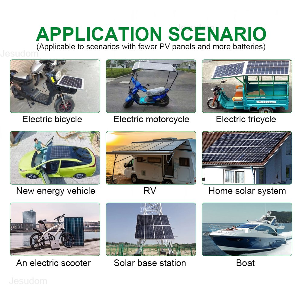380W Mppt Solar Boost Charge Controller 72v60v 48v With LCD Solar Controller Lead Acid lithium Battery Car Solar Battery Charger