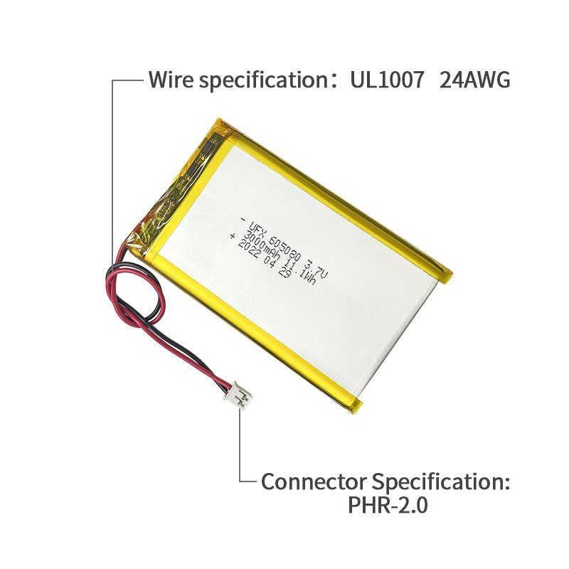 Rechargeable Li-Ion Battery Factory Wholesale Cheap Portable UFX 605080 3000mAh 3.7V Lithium Battery With PCB And Connector
