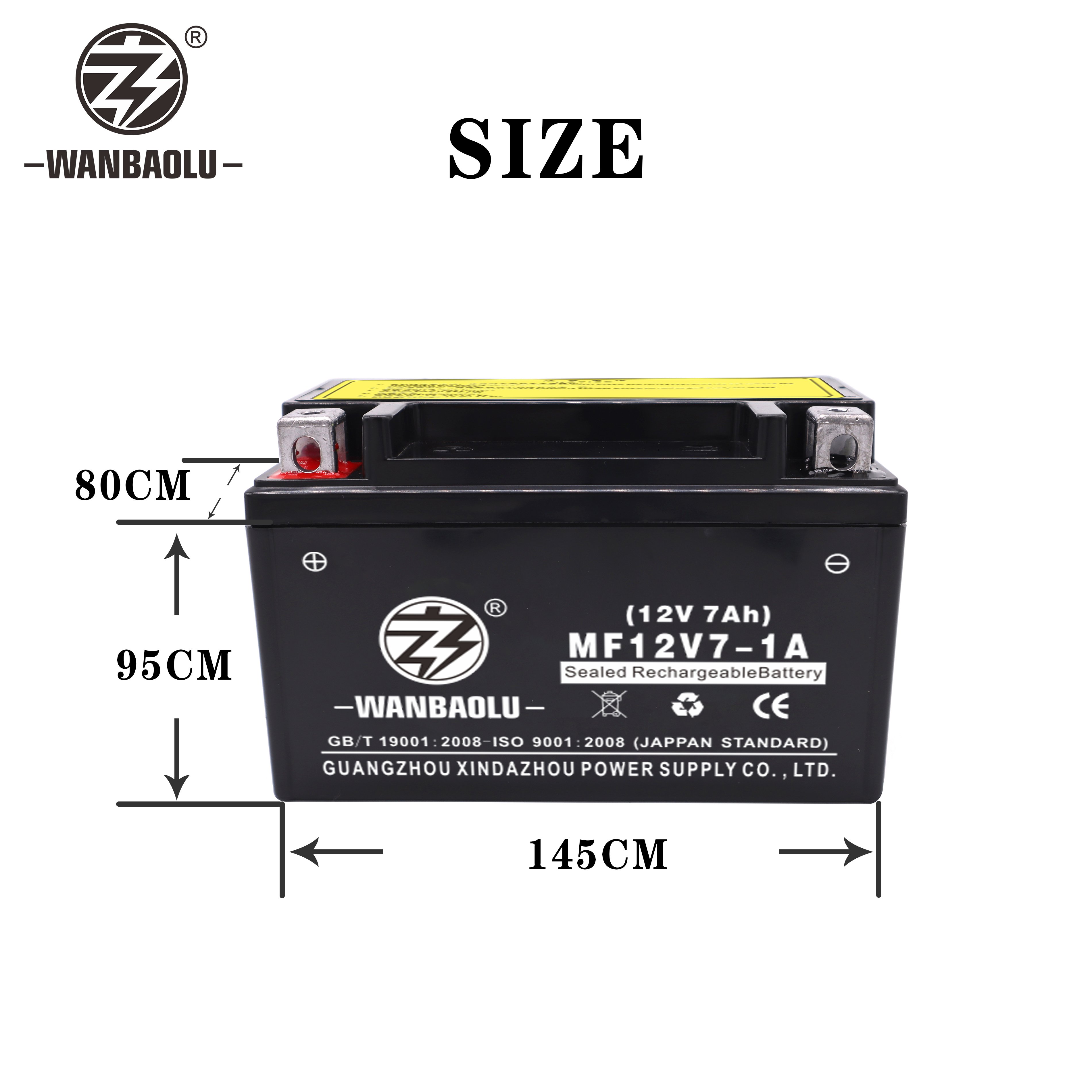 lead-acid battery 12V7AH lead acid batteries motorcycle battery YTX7A-BS(MF)
