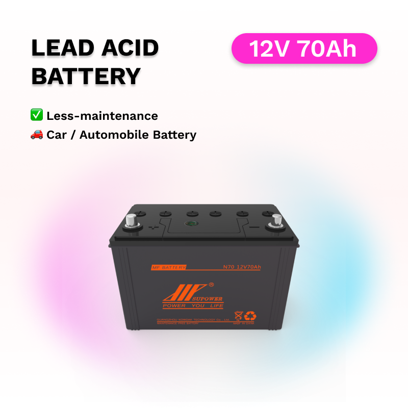12V 70Ah lead acid battery OEM car less-maintenance storage battery SUPOWER N70FM