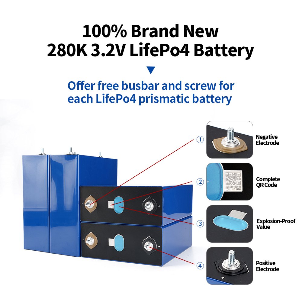 Ukraine Hot Eu Stock Grade A 8000 Cycles Ev Lf280K 3.2V Lifepo4 280Ah 300Ah 310Ah Lithium Battery For 5Kw 10Kw Solar System