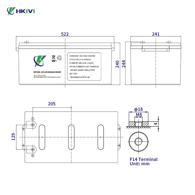 HKIVI lead acid batteries Gel Regulated Lead Acid Battery 12V 120Ah Agm Solar Battery