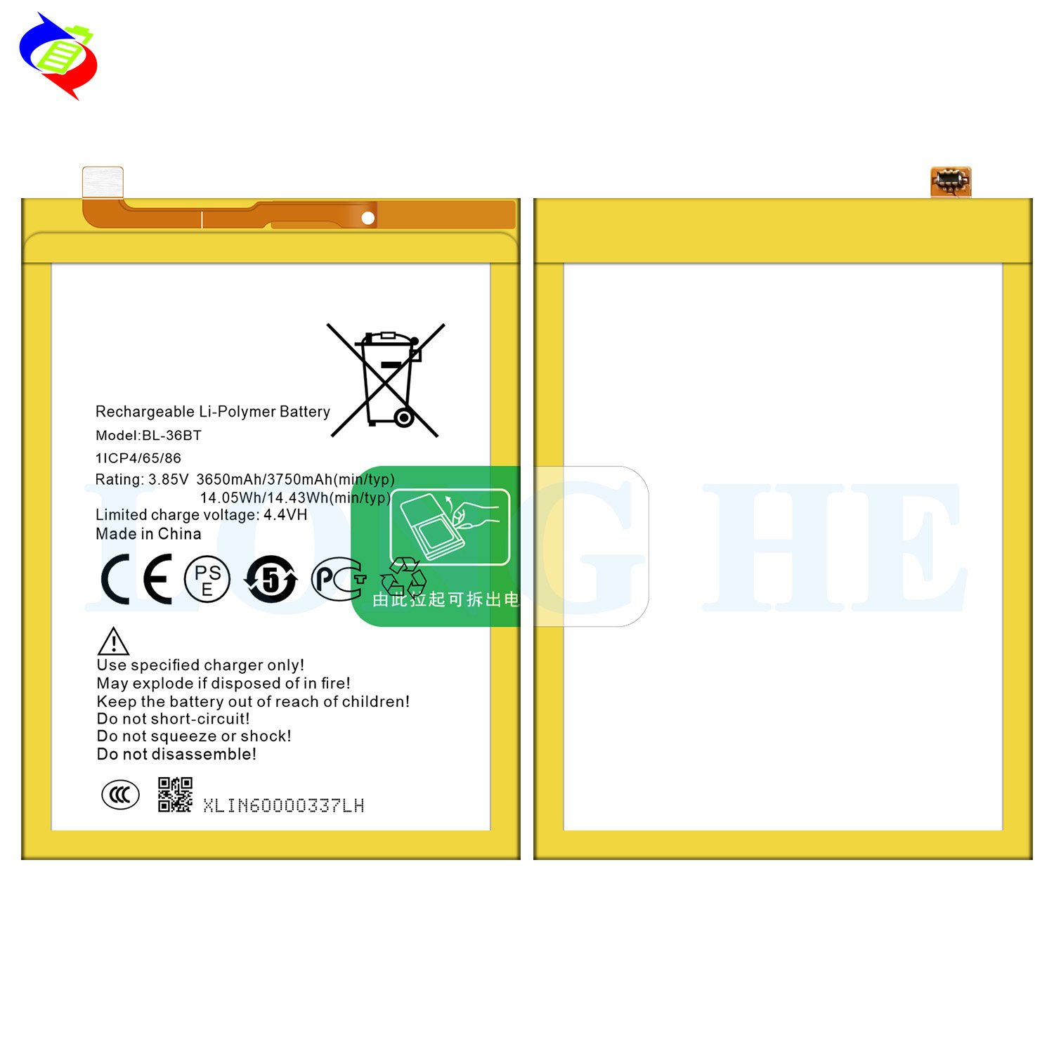 BL-36BT 3650mAh CF7 Camon11 CF8 mobile phone battery for Tecno Camon 11 Pro