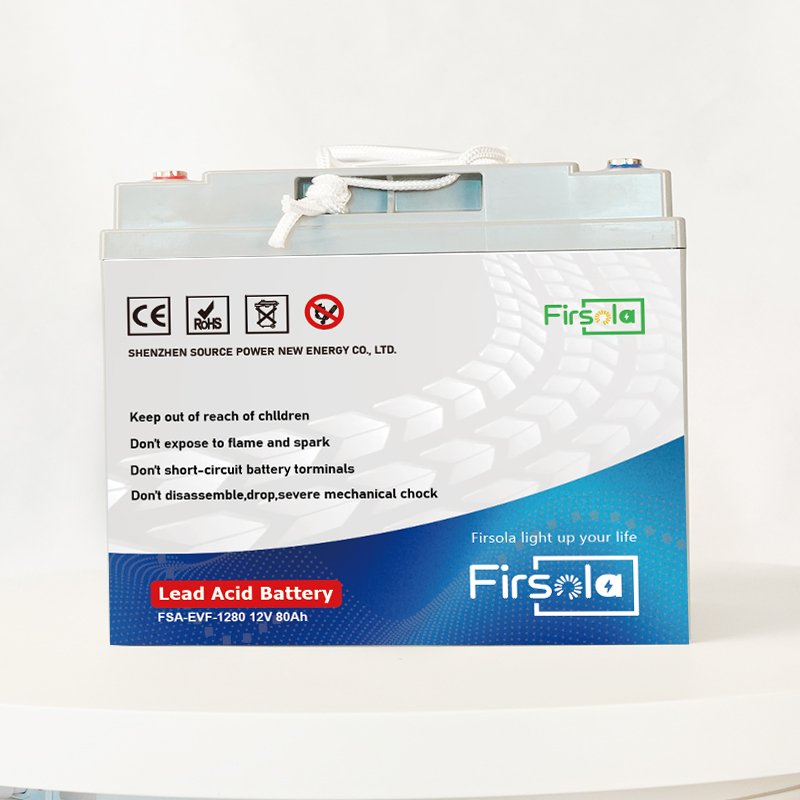 FIRSOLA 12V 80Ah Lead-Acid Battery for Golf Carts Automotive Electric Vehicles Bicycles Scooters UPS Energy Storage