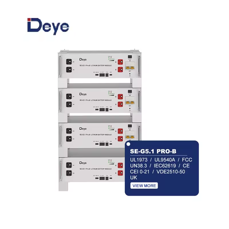 Hot Sale Deye Se-G5.1 Pro-B Eu In Stock Pack 3U 51.2V100Ah Energy Storage System Lifepo4 Battery Lithium Battery