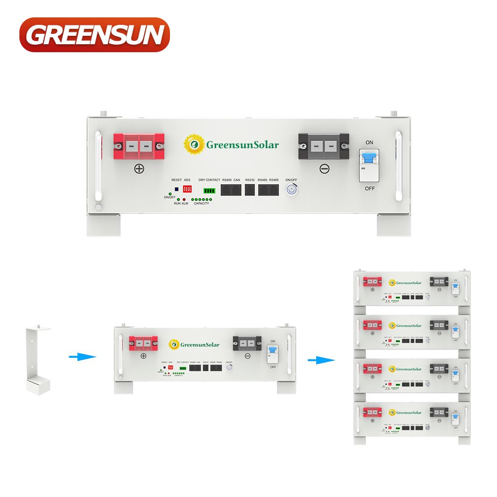 Greesun Lithium battery 48v 51.2v 100ah 200ah 250ah Solar battery For Hybrid Solar System