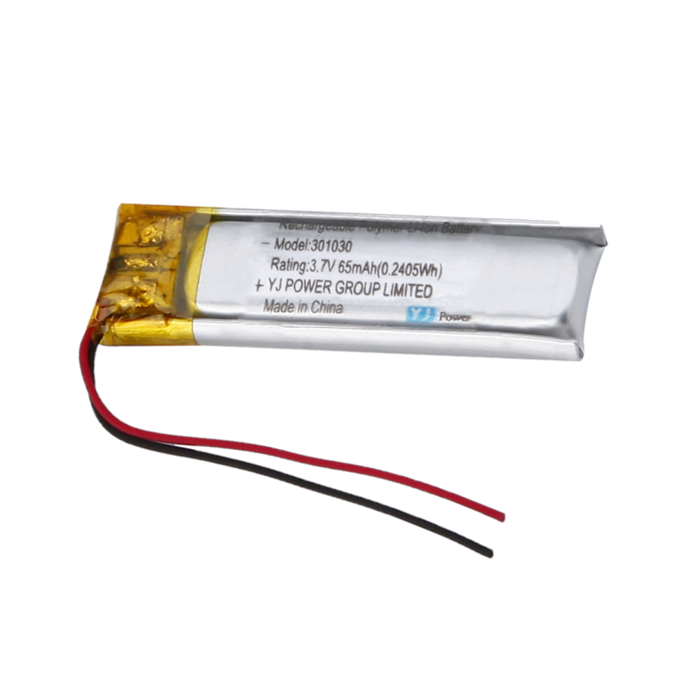Small 3.7v 65mah li-ion battery YJ301020 lithium ion battery for VR glasses smart watch