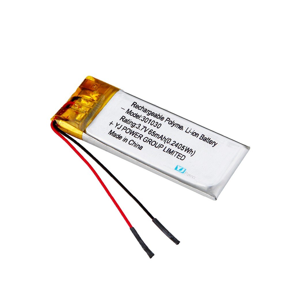 Small 3.7v 65mah li-ion battery YJ301020 lithium ion battery for VR glasses smart watch