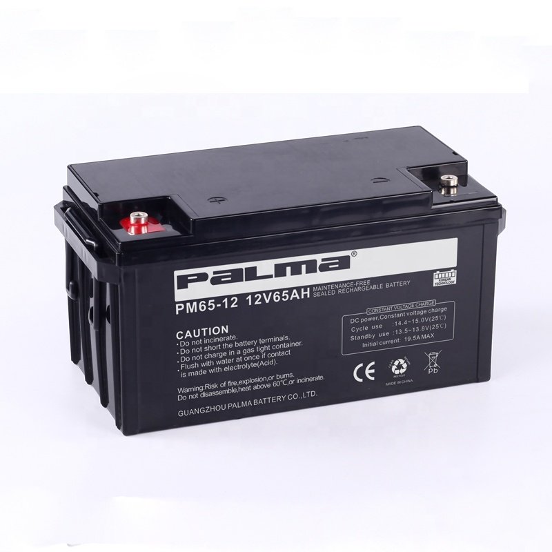 Palma Maintenance Free Deep Cycle Agm Battery 12v 65ah Energy Storage Rechargeable Sealed Ups Lead Acid Battery