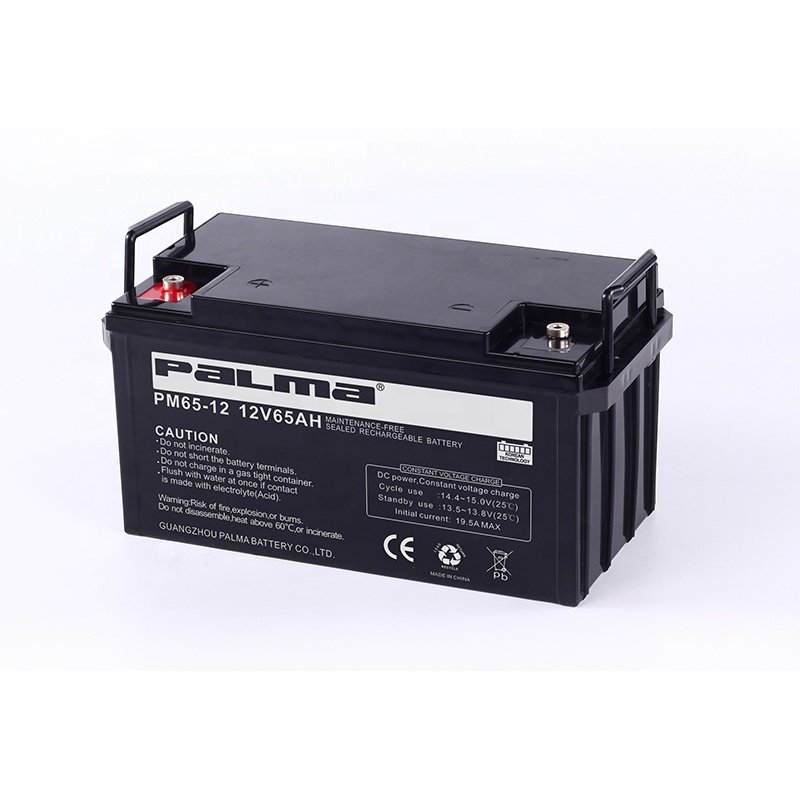 Palma Maintenance Free Deep Cycle Agm Battery 12v 65ah Energy Storage Rechargeable Sealed Ups Lead Acid Battery