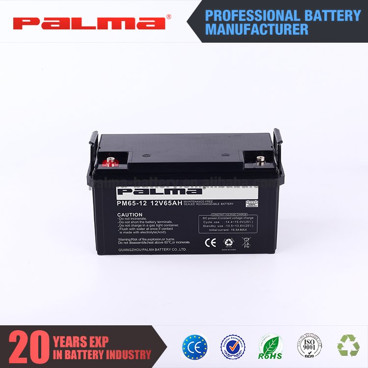 Palma Maintenance Free Deep Cycle Agm Battery 12v 65ah Energy Storage Rechargeable Sealed Ups Lead Acid Battery