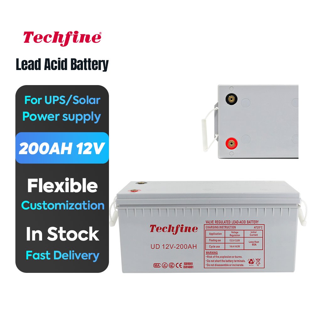 Techfine 12v 200ah lead acid battery solar battery 200 ah sealed lead acid batteries