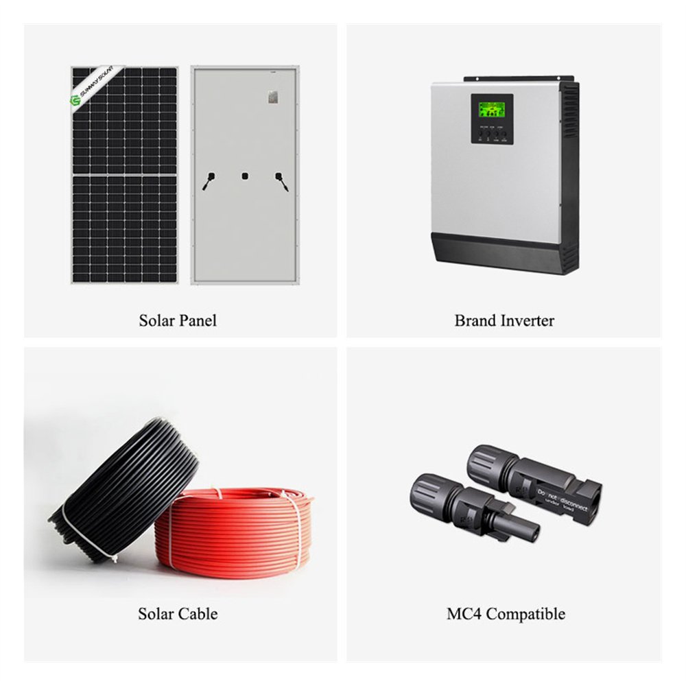 EnergyCreative EU Free Shipping 6KW 10KW 20KW 30KW Half Cells 182mm Solar Panels Cells 48V Lifepo4 Battery Solar Energy System
