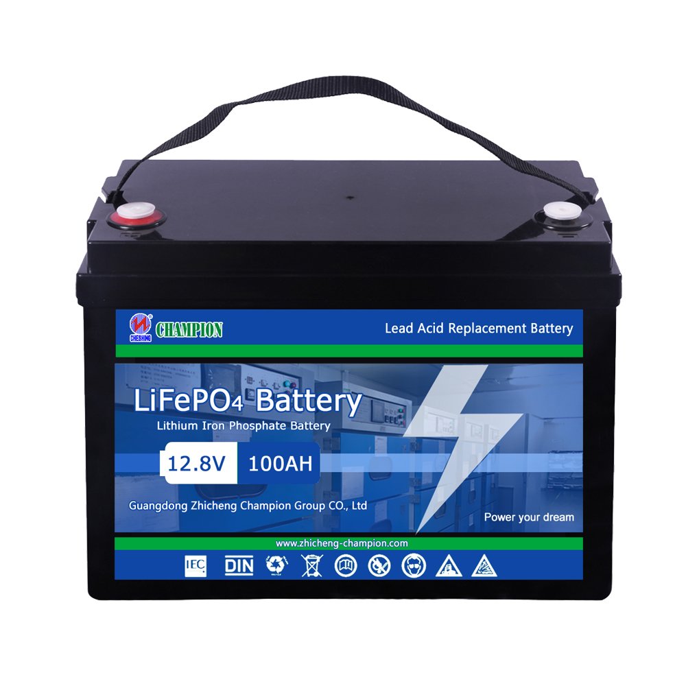 Champion 12.8V 25.6V rechargeable lithium battery 100AH 200AH 300AH lead acid replacement batteries LiFePO4 for energy storage