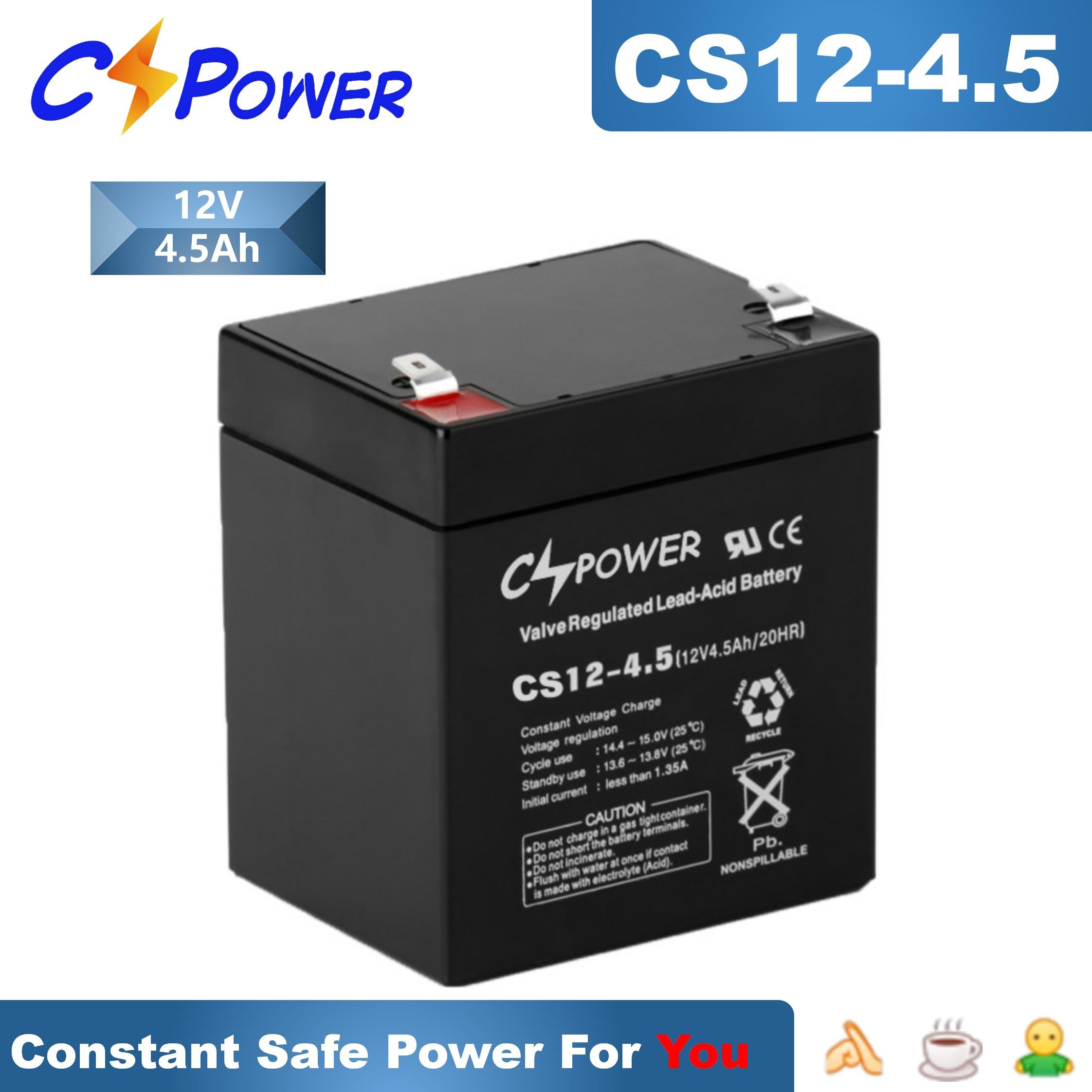CSPower 6V 4.5Ah Small Capacity Rechargeable Sealed Lead Acid Agm Battery CS6-4.5