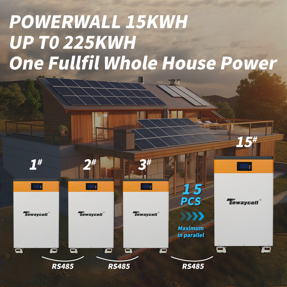 Tewaycell 8~10 Years Warranty Power wanll 48v 280ah 300Ah13.44kwh 15kwh Lithium-ion Batteries pack for House Solar System