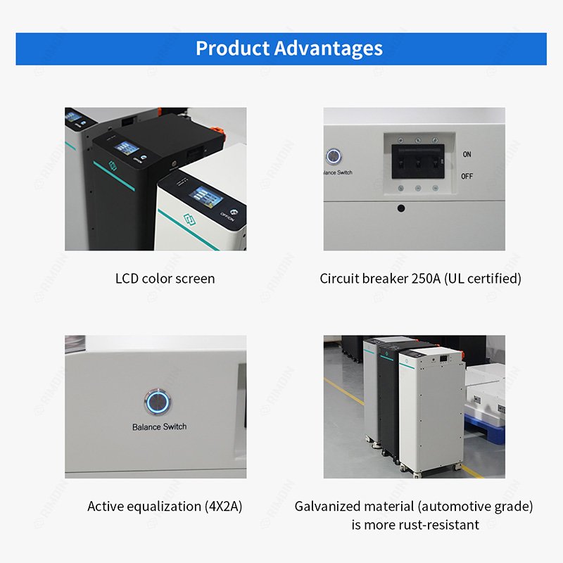 EU STOCK Seplos V4 48V 51.2V 280Ah Lithium-ion Lifepo4 battery Solar System Home Energy Storage 15kw Vertical battery pack