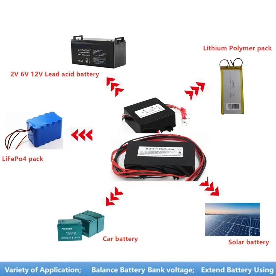 Battery Equalizer for 2Pieces 12V Gel Flood AGM Lead Acid Batteries HA01 Voltage balancer Lead acid Battery charger Regulator
