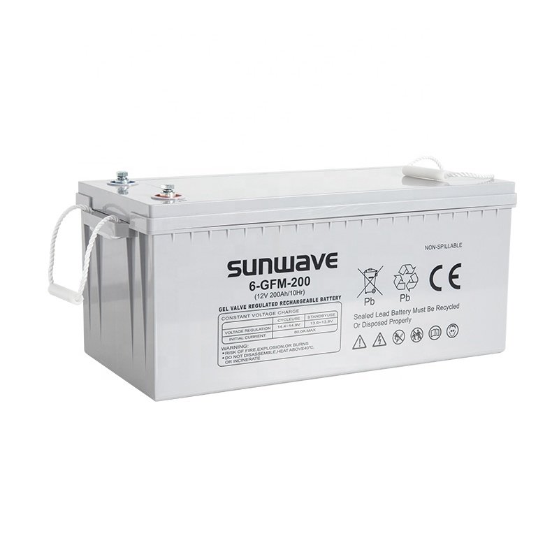 Sunwave Manufacturer High Performance Lead Acid Battery 12V 24V Gel Battery 100Ah 150Ah 200Ah BMS Gel Battery Lithium