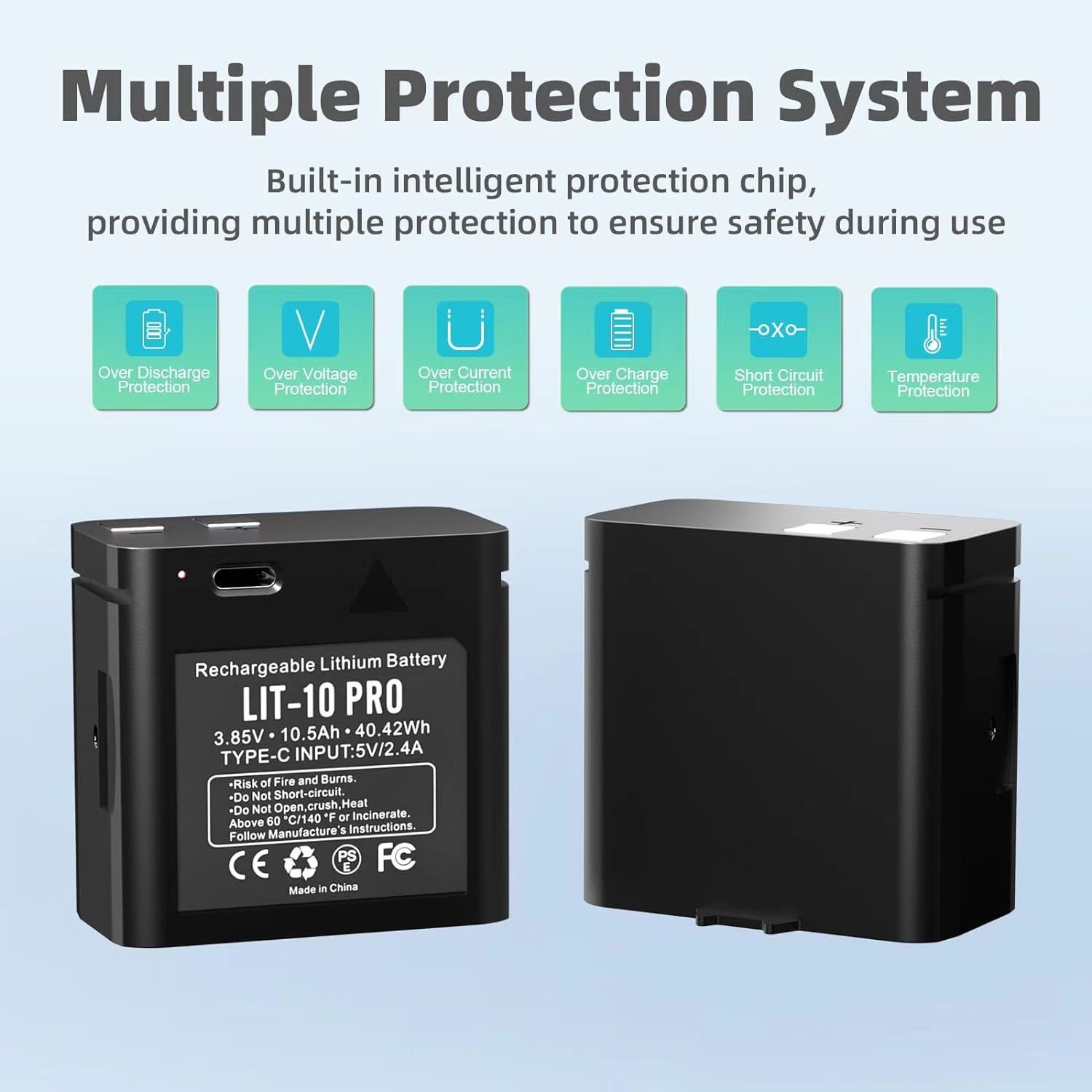 Esample LIT-10 PRO 10500mAh 3.85v Rechargeable Lithium Battery Supporting SPYPOINT LM2/Link-Micro /Cell-Link series