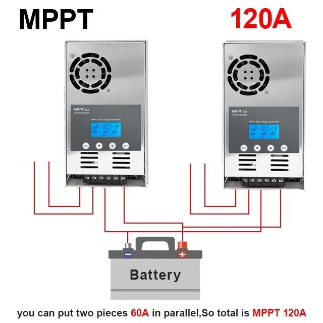 40 60A MPPT Charge Controller 12V 24V 36V 48V DC Input 180V LCD Display Solar Panel Regulator for Sealed Gel AGM Lithium Battery