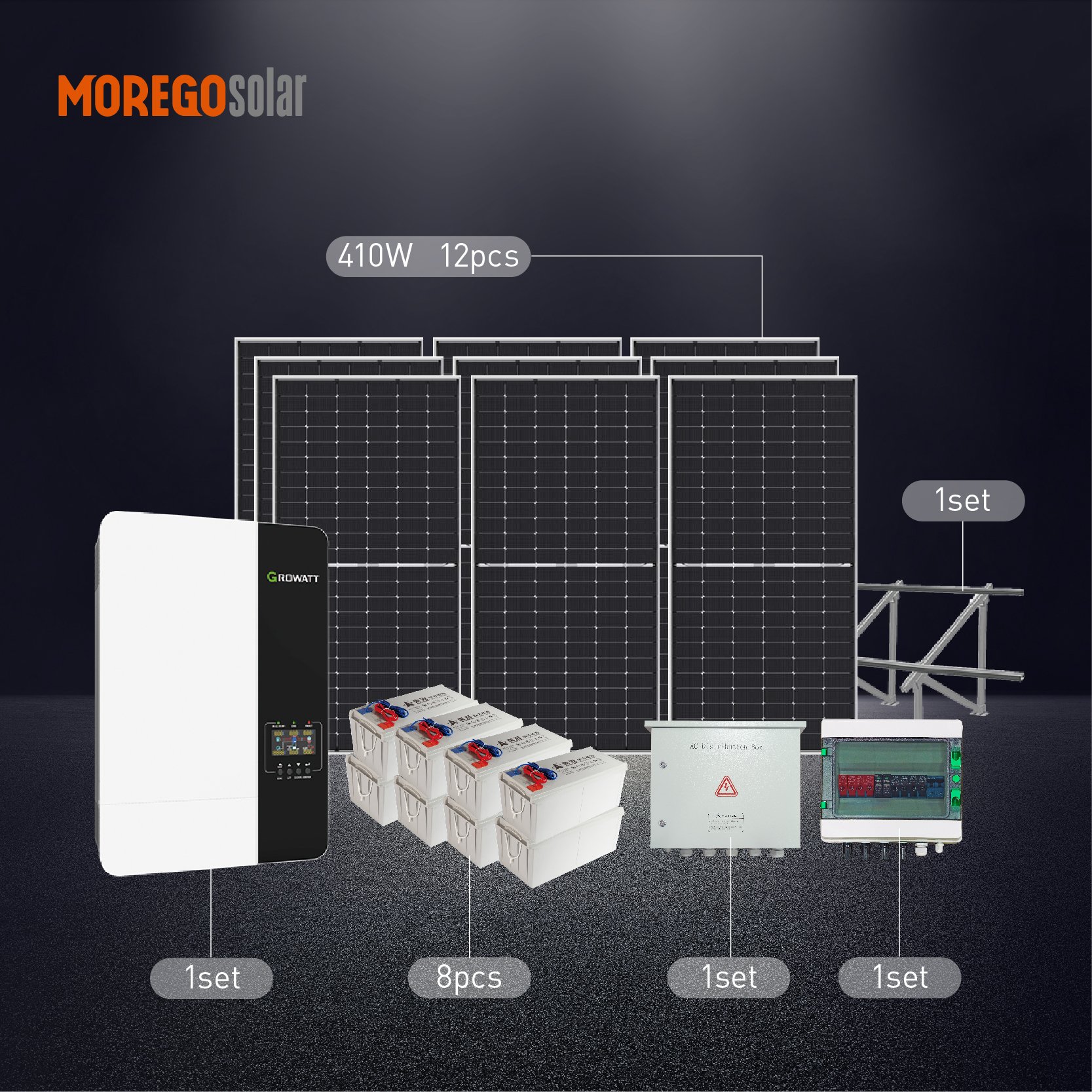 Moregosolar offgrid solar system 5KW solar systems off grid complete 5000W 6000W rv solar system