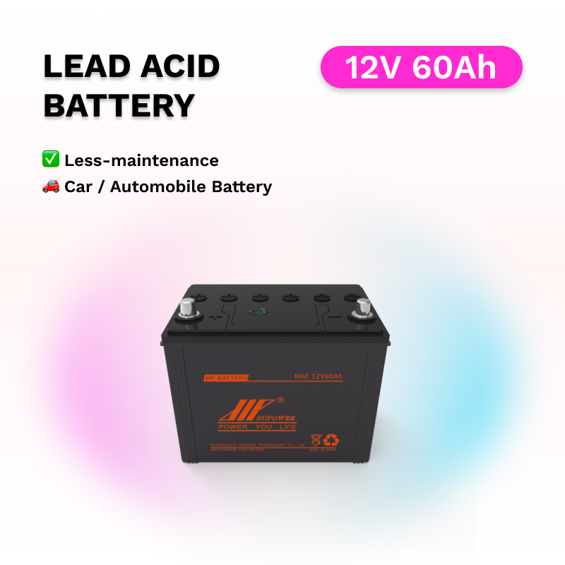 12V 60Ah lead acid battery OEM car less-maintenance storage battery SUPOWER N60FM