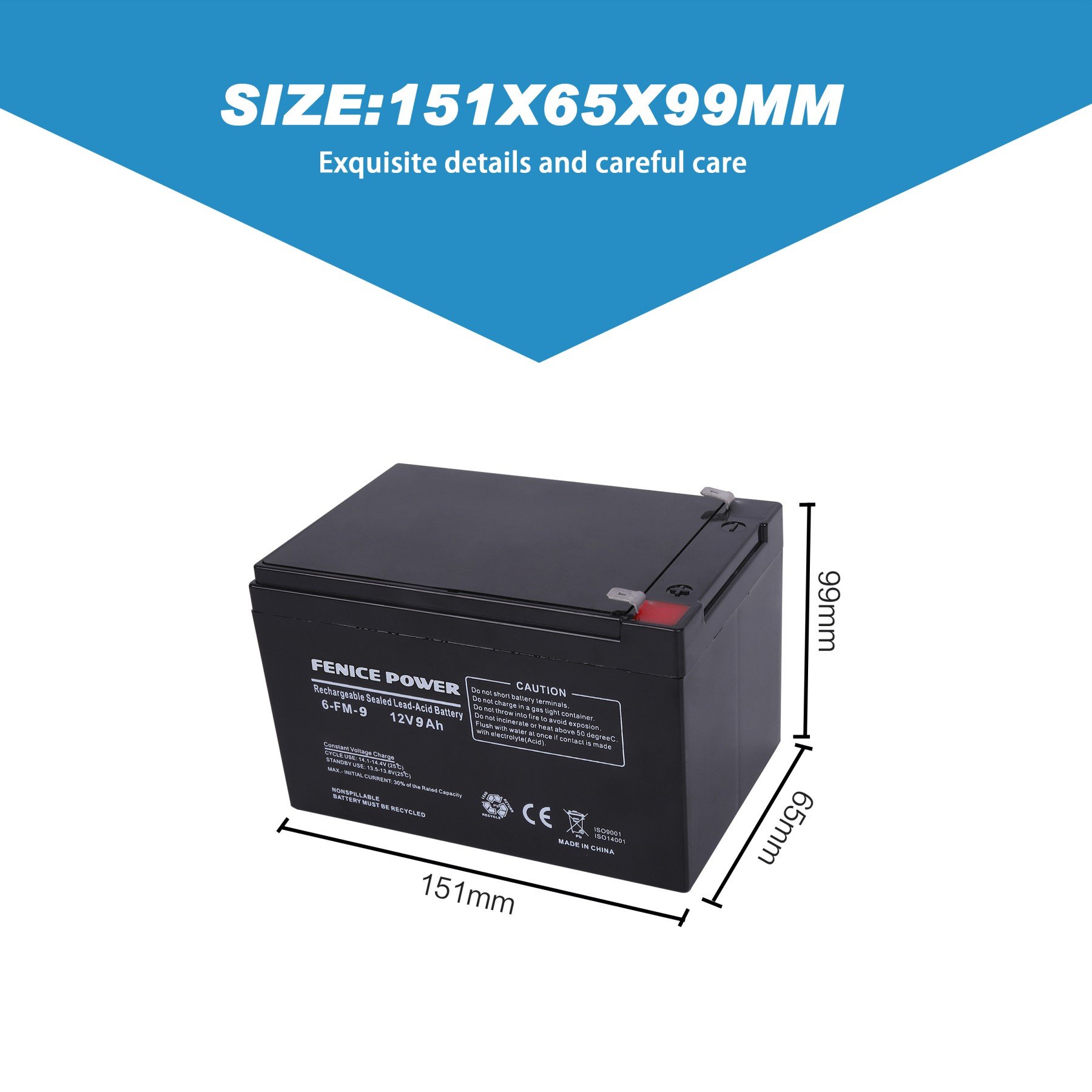 Powerful and Efficient 12 Volt 12V 9AH Battery Lead Acid Battery High Standard Customized Deep Cycle Sealed