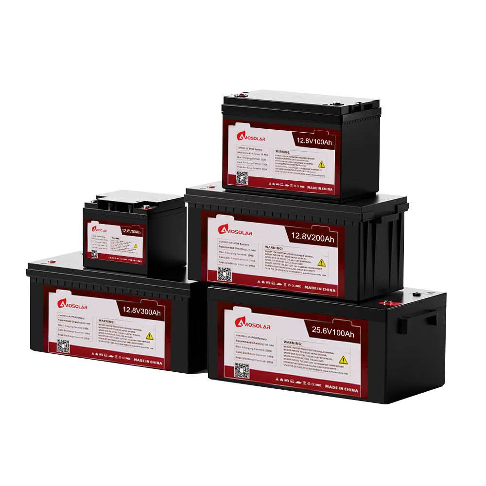 Amosolar 6000 Cycle Lithium 12V 24v 200Ah Lifepo4 Hthium Batteries Cells Energy Storage 300ah Lithium Iron Phosphate Battery