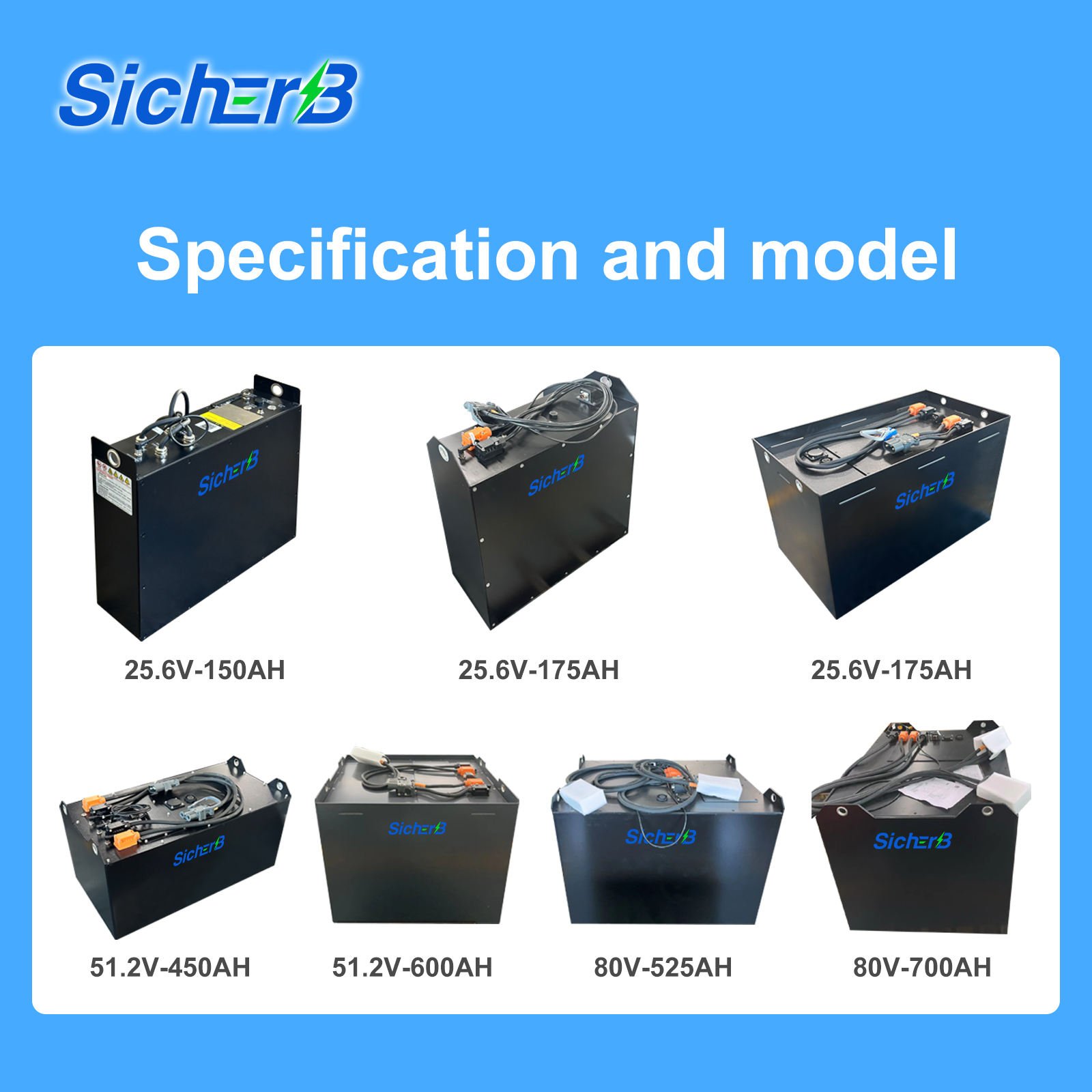 300Ah 24V Forklift Battery Fast Charge Lithium Forklift Battery 24V 25.6V 48V 51.2V 72V 80V 83.2V LiFePO4 Battery for Forklift