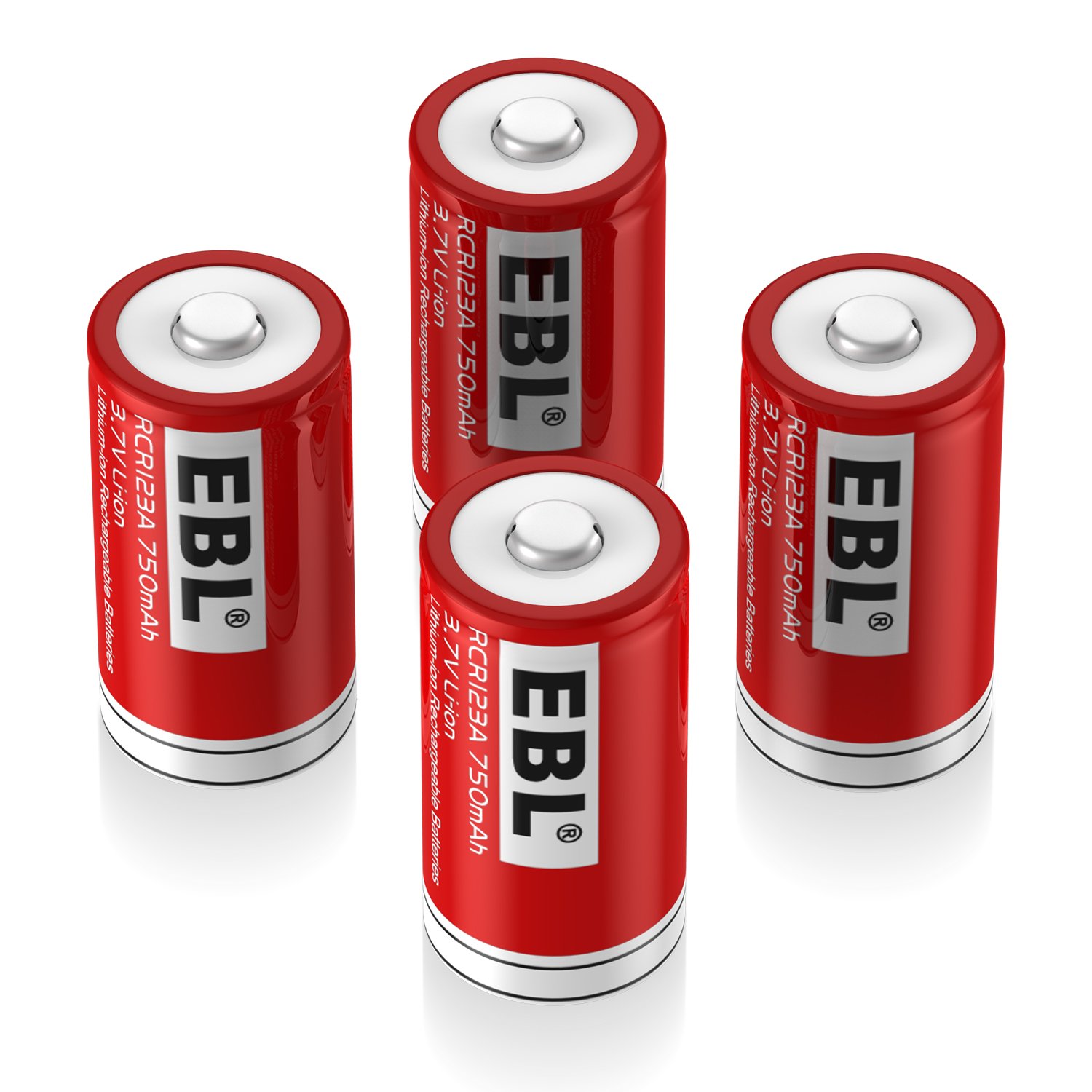16340 750mAh EBL Rechargeable Batteries 3.7V Lithium-ion Battery Pack