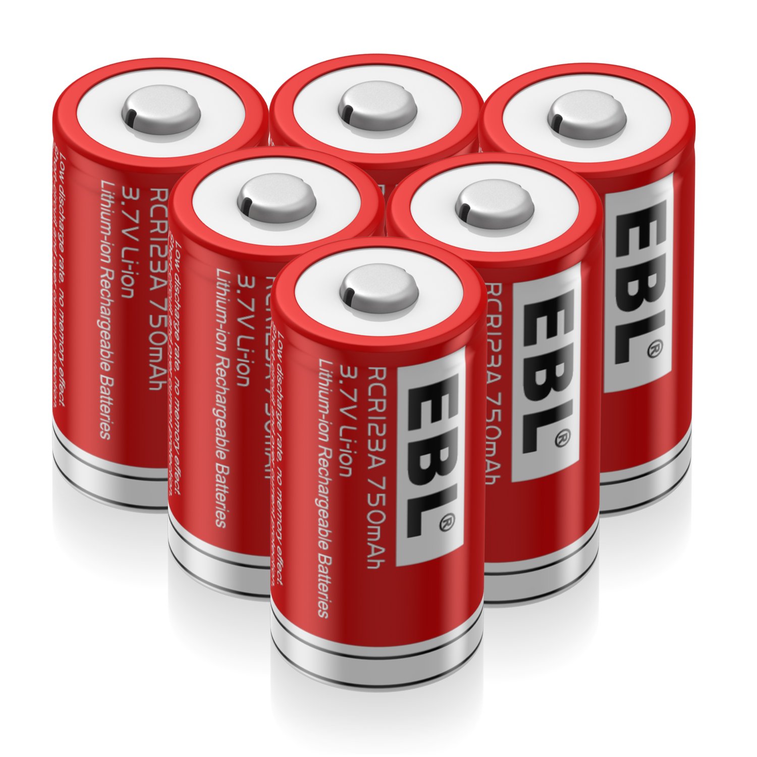 16340 750mAh EBL Rechargeable Batteries 3.7V Lithium-ion Battery Pack