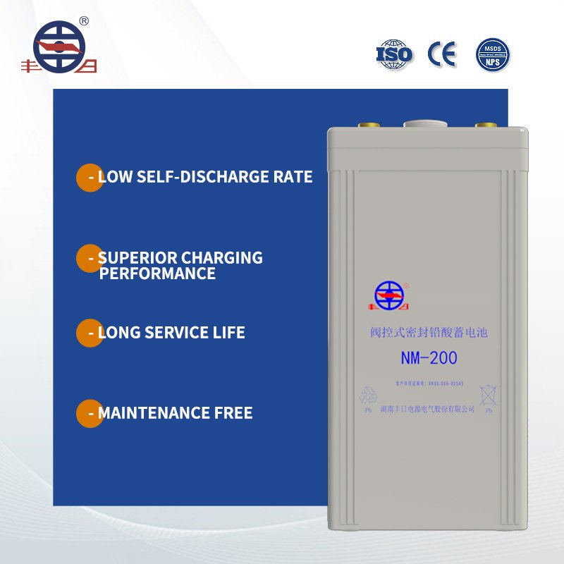 Factory Rechargeable lead acid batteries NM-200 2V 200Ah Deep Cycle Motive Railway battery
