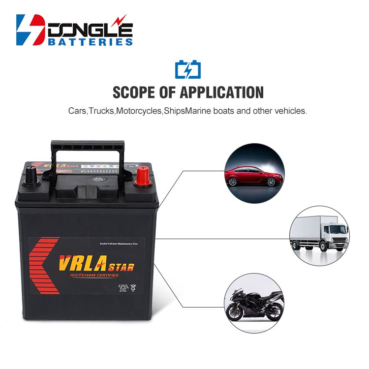 Dongle High Performance Manitenance Free 9 Plates NS40ZL Automotive SMF 12v 36Ah Lead Acid Battery