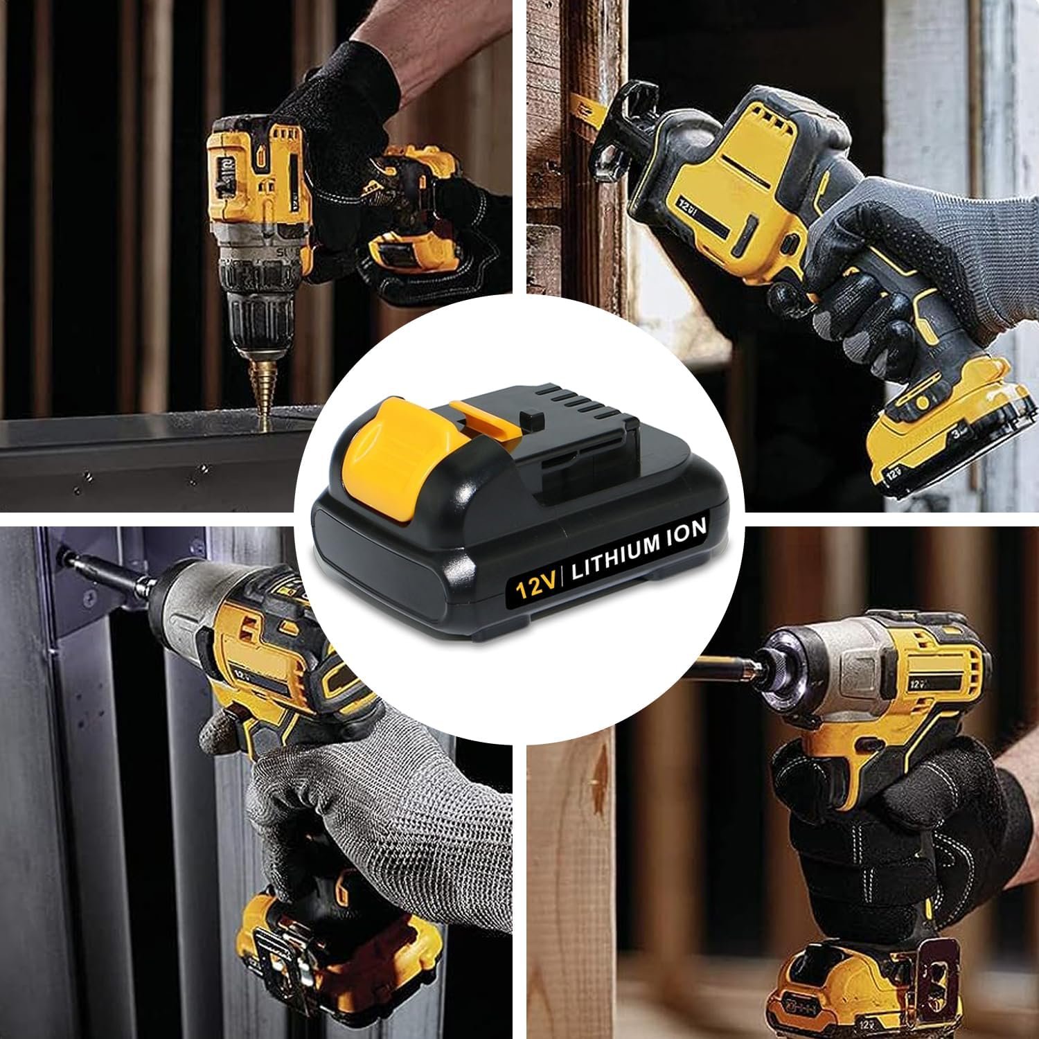 Power Tool Battery Pack Replacement for Dewalt 12V Lithium Ion Battery DCB120 DCB121 DCB123 DCB122 DCB124 DCB125 DCB127