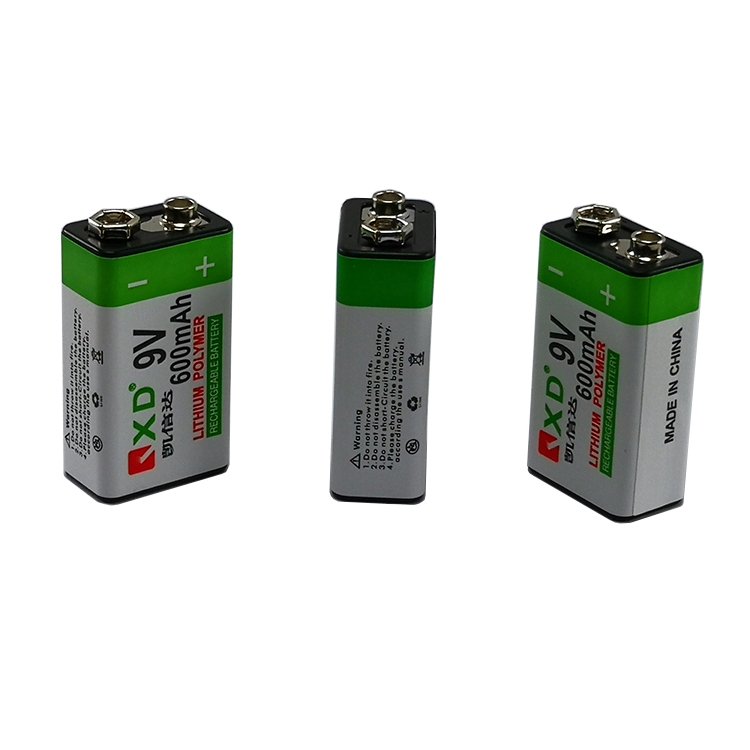 Mini 6f22 9v 500mah hw alkaline lithium li-ion type-c remote control batteries solaire rechargeable flashlight battery cell usb