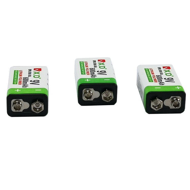Mini 6f22 9v 500mah hw alkaline lithium li-ion type-c remote control batteries solaire rechargeable flashlight battery cell usb