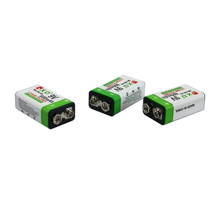Mini 6f22 9v 500mah hw alkaline lithium li-ion type-c remote control batteries solaire rechargeable flashlight battery cell usb